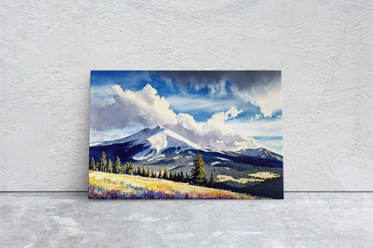 Big Sky Montana, Canvas Art, Ready To Hang, Large Print, Landscape Painting, Dramatic Landscape, Mountain Range, Blue sky mountain,