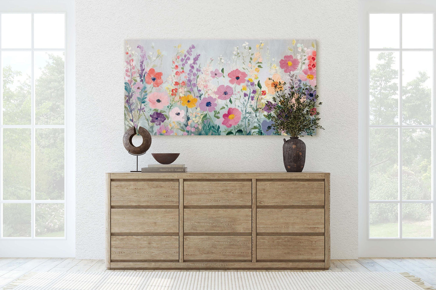 Painted Flowers, Wildflower Print, Scenic Painting Decor