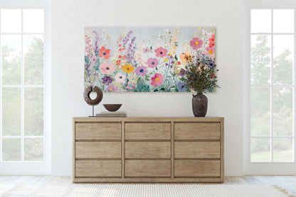 Painted Flowers, Wildflower Print, Scenic Painting Decor