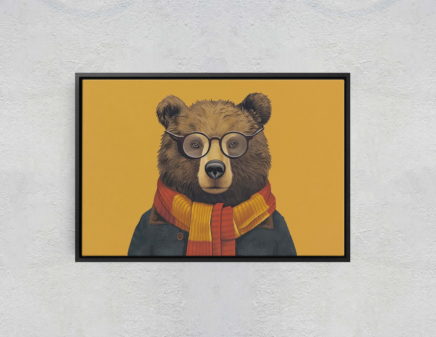 Hipster Bear, Pop Art, Street Art, Graffiti Painting, Animal Sunglasses, Orange Blue, Fun Quirky, Large Art Print, Kids Room, Boys Room
