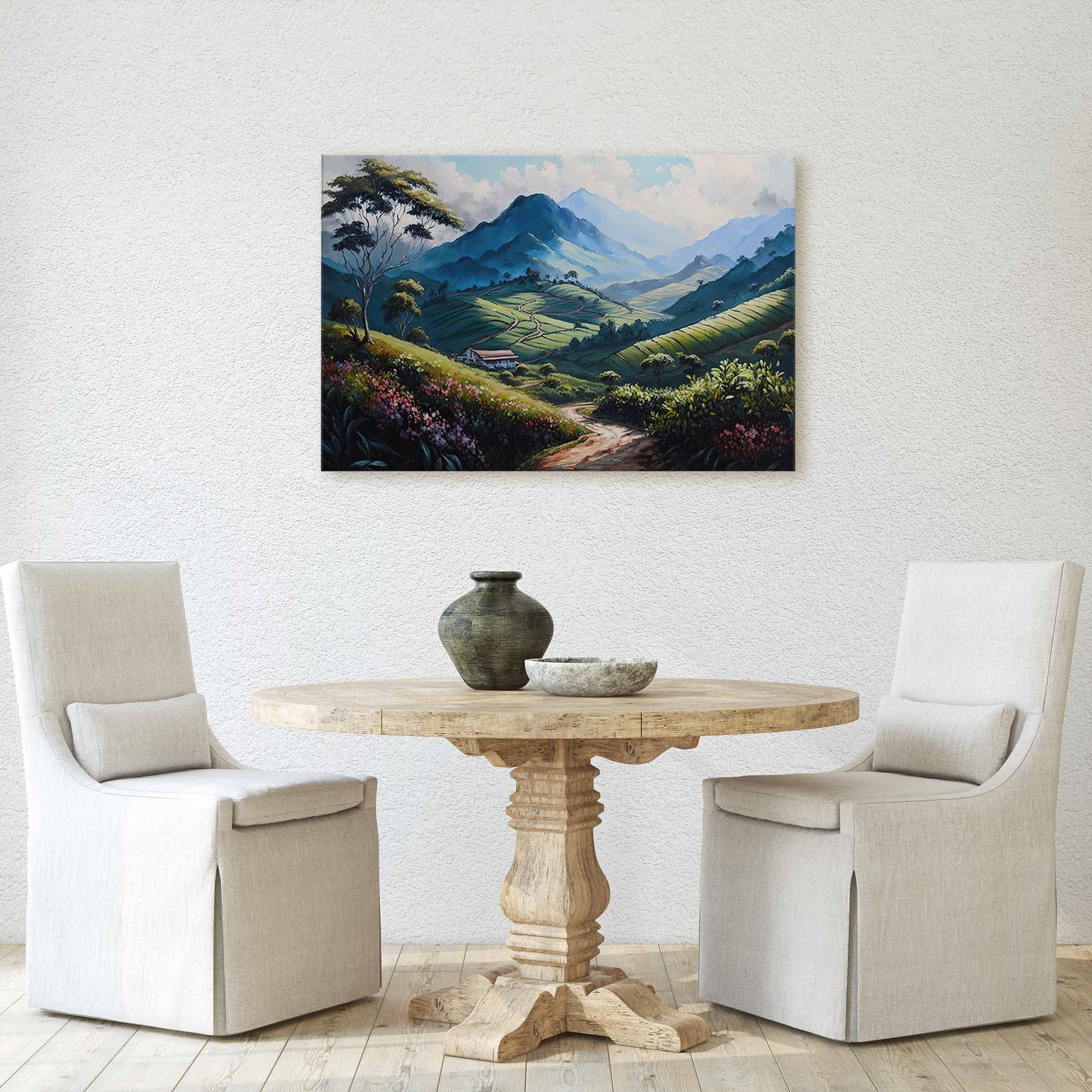 Cameron Highlands Malaysia,  Flowers Canvas Art Ready To Hang Large Print, Oil Painting, Landscape