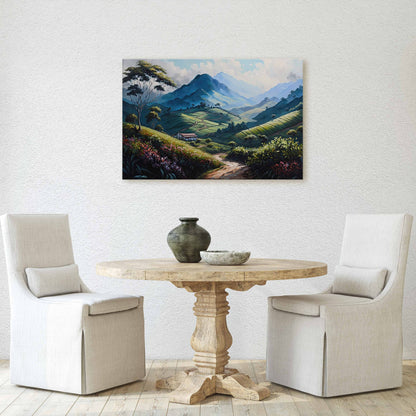 Cameron Highlands Malaysia,  Flowers Canvas Art Ready To Hang Large Print, Oil Painting, Landscape