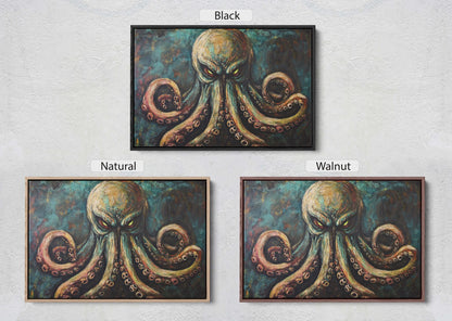 Cthulhu Painting, Evil Octopus, Scary Animal, Gothic Decor, Fantasy Creature