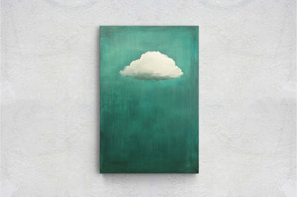Moody Cloud Print, Emerald Green, Minimalist Art, Maximalist Art