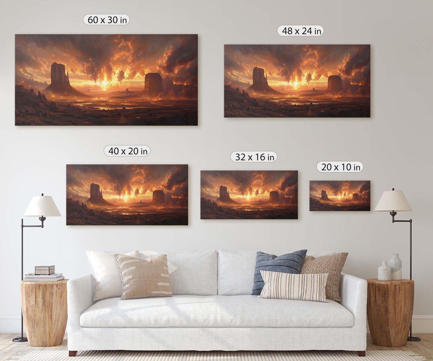 Monument Valley Art, Dramatic Desert, Sunset Desert Art