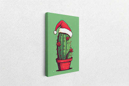 Christmas Cactus, Cute Cactus, Cute Christmas Decor, Illustration, Southwester, Chibi Style, Cartoon Cactus