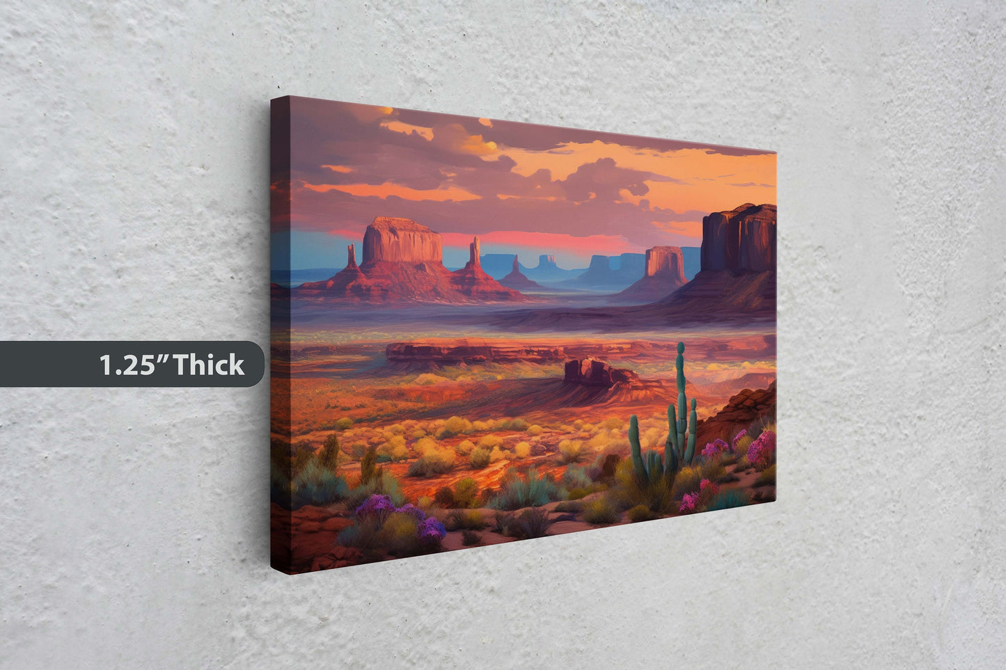 Sunset Desert, Landscape Painting, Southwest Decor, Pink Purple Blue Orange, Cactus Painting, Arizona Art, Calming Art