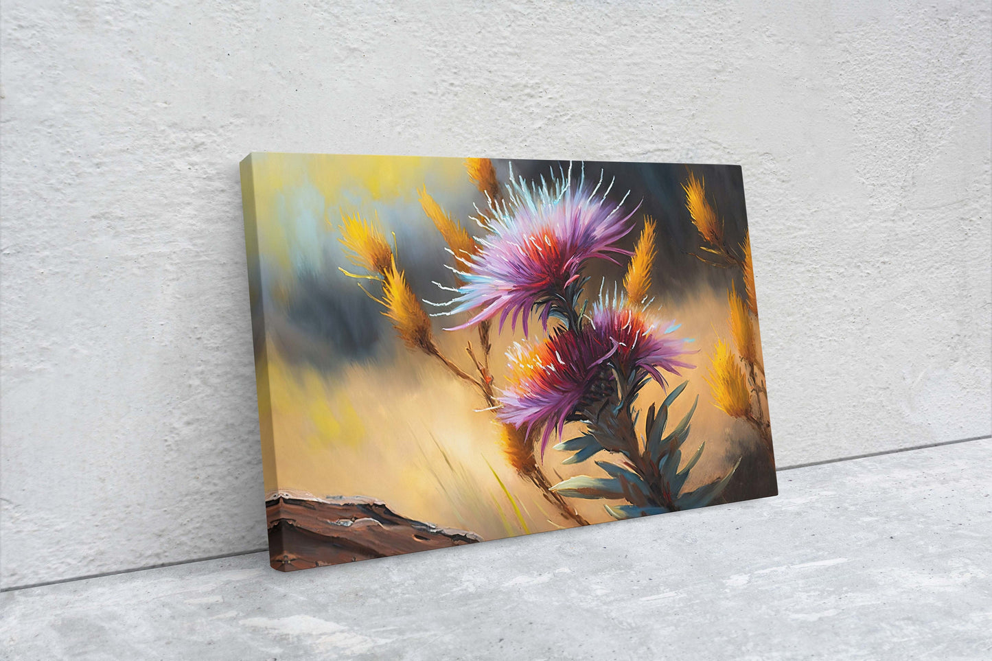 Savanna Blazing Star, Pink Wildflowers, Flowers Canvas Art, Ready To Hang, Large Print, Painting Landscape