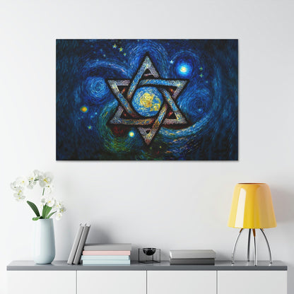 Star of David Canvas Art Ready To Hang
