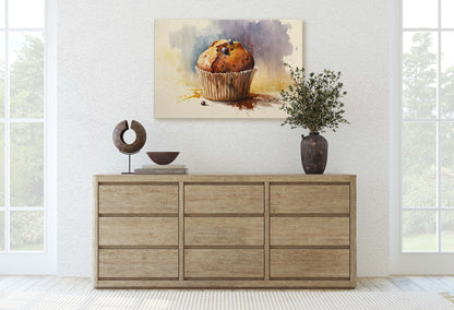 Muffin WaterColor, Pastry, Ready To Hang, Large Print, Watercolor Painting, Dining Room, Kitchen Art, Restaurant Art, Bakery, Dessert Art