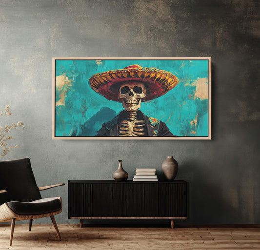 Skeleton Day of the Dead, Calavera, Dia De Los Muertos, Blue Green