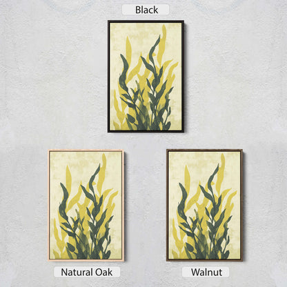 Modern Seaweed Art, Contemporary Plant, Green Botanical