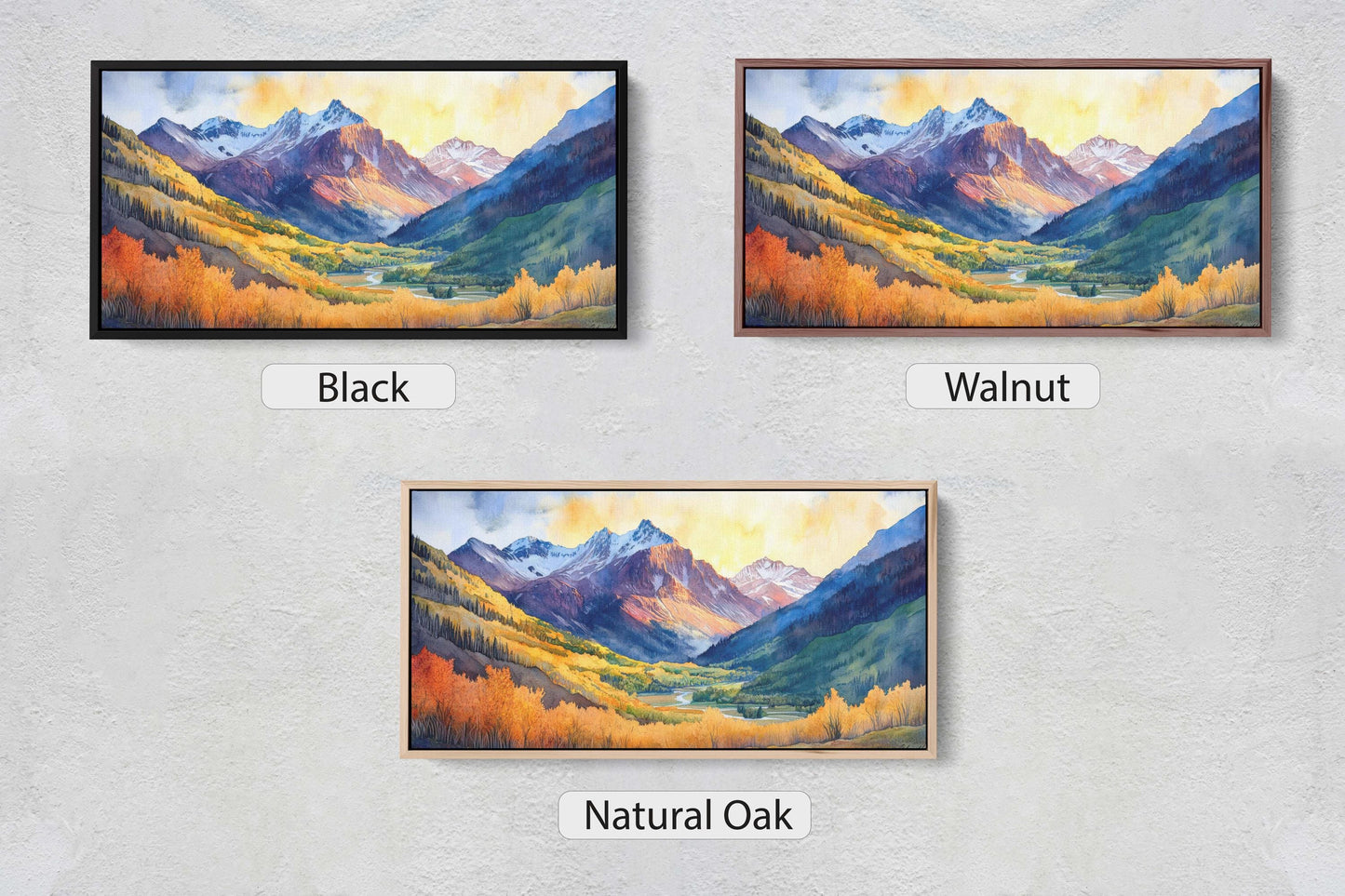 Telluride Colorado, Fall Mountains, Vibrant Landscape, Framed Canvas, Extra Large Print