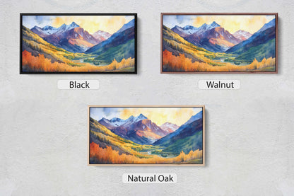 Telluride Colorado, Fall Mountains, Vibrant Landscape, Framed Canvas, Extra Large Print
