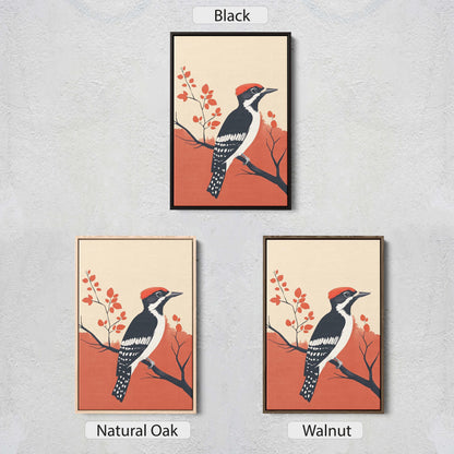 Woodpecker Art, Contemporary Print, Abstract Bird