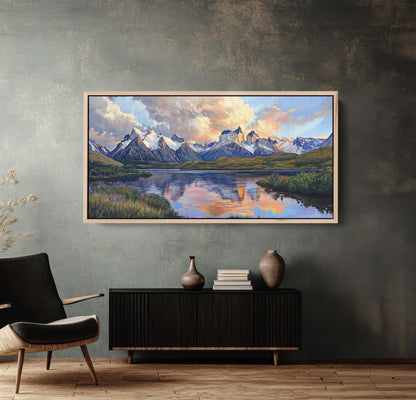 Cuernos del Paine, Torres del Paine , Chile Painting, Nature Art