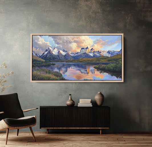 Cuernos del Paine, Torres del Paine , Chile Painting, Nature Art