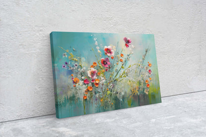 WIldflower on Canvas, Spring time, abstract print, Floral Decor, Botanical Art, Flower Painting, Dining Room Art, Living Room, Office Art