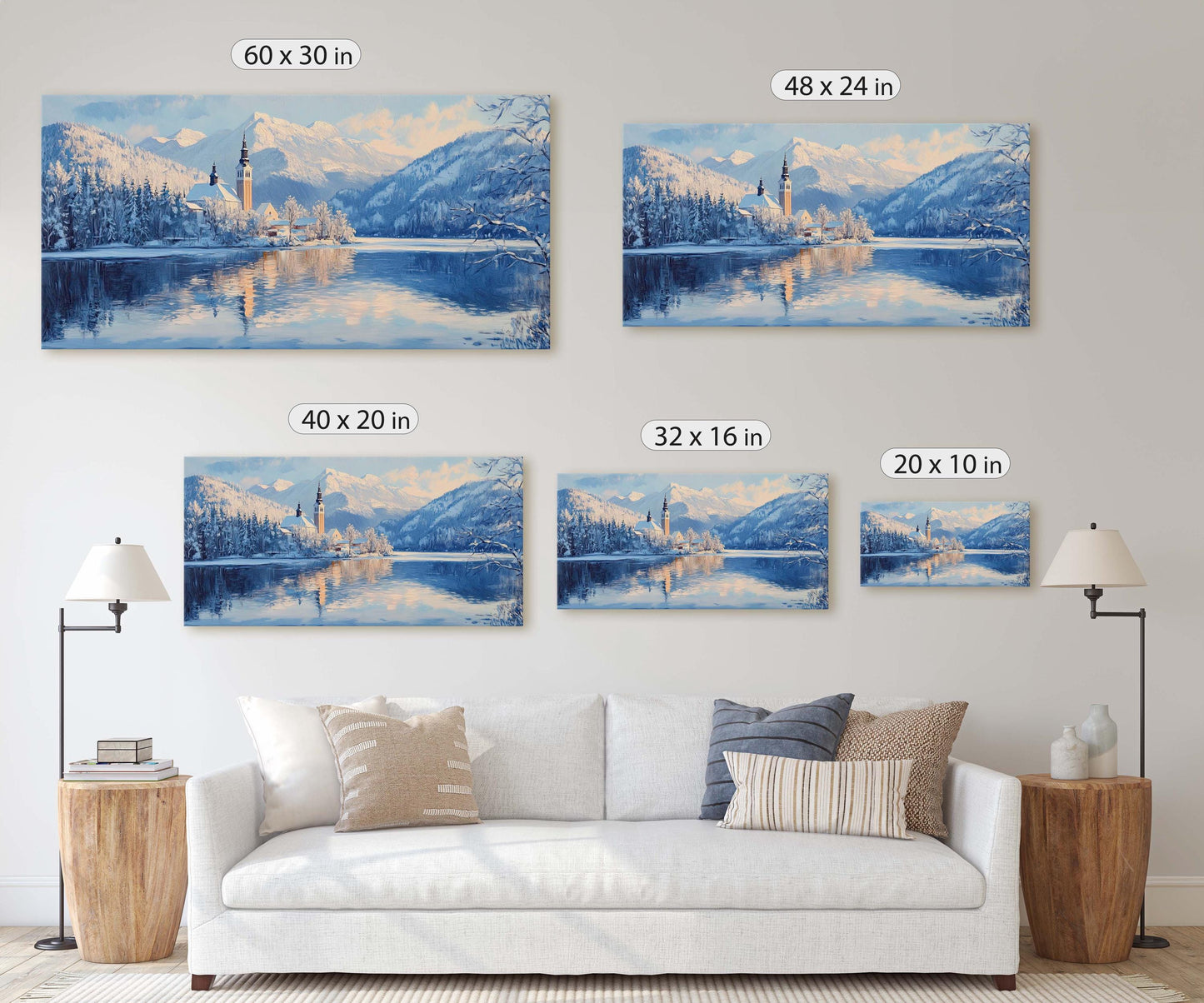 Lake Bled Painting, Slovenia Art, Landscape Painting, Nature Art