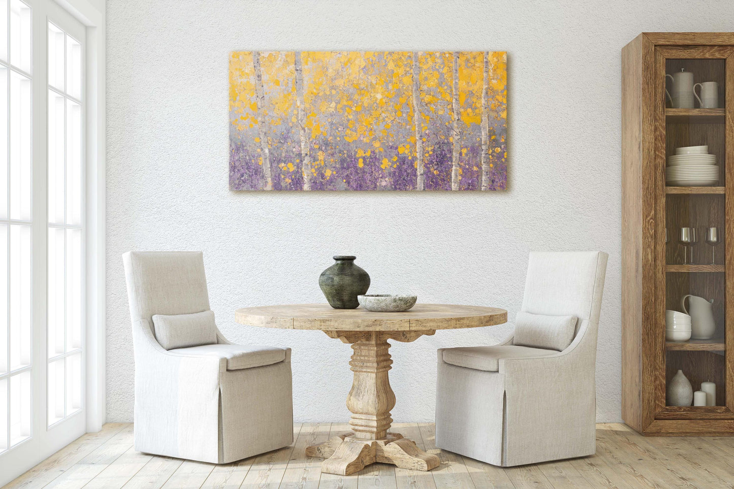 Impressionist Fall, Aspen Trees, Canvas Print, Abstract Art