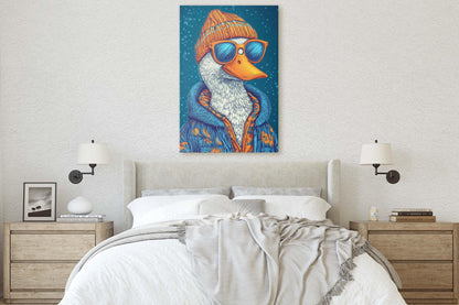 Hipster Duck, Pop Art, Modern Decor, Street Art, Framed Print, Animal Art, Unique Art, Animal Sunglasses, Kids Room, Boys Room