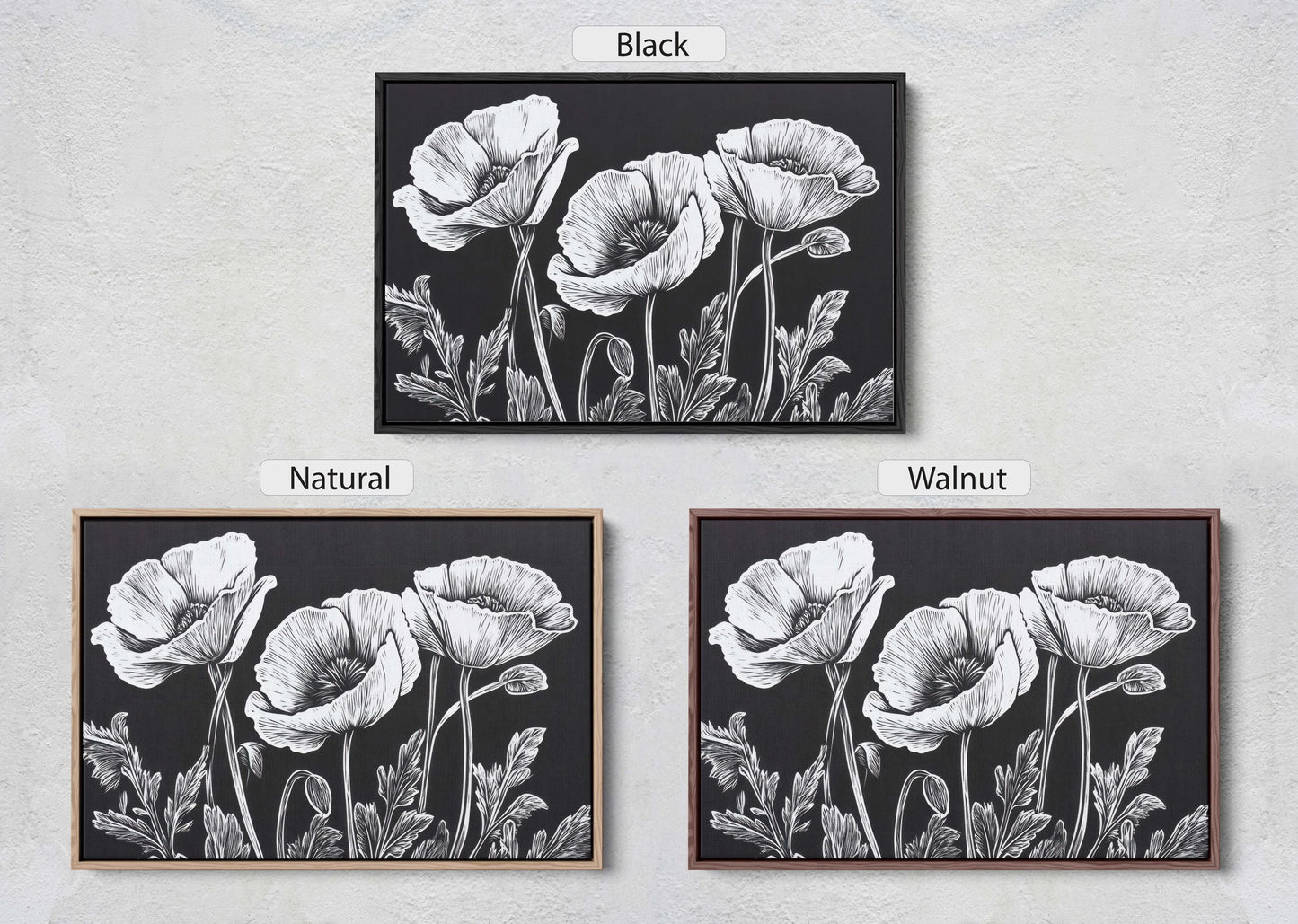 Black White Poppies, Poppy Flowers, Poppies Painting