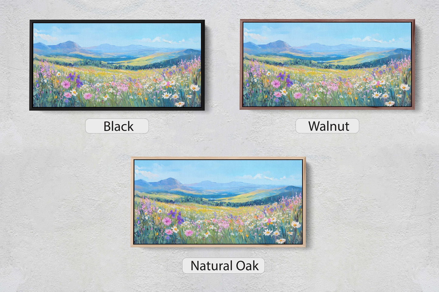 Wildflower Mountain, Spring Flowers, Scenic Nature, Floral Print
