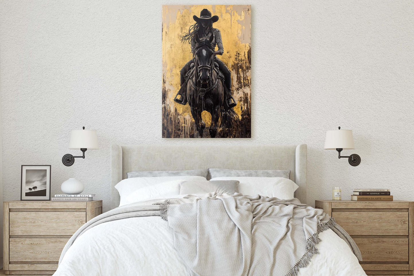 Cowgirl Painting, Woman Riding Horse, Western Art, Rodeo Decor