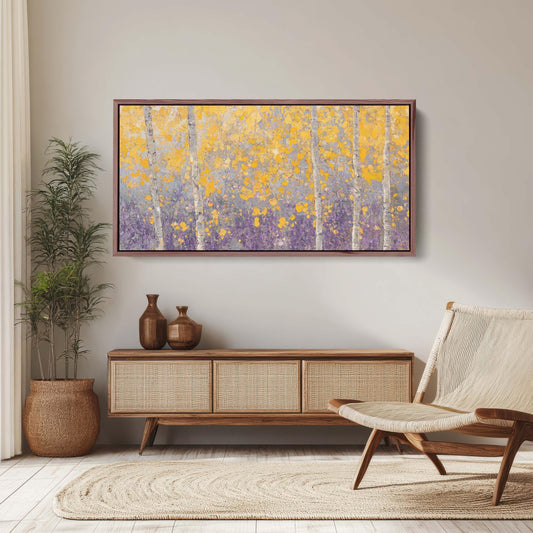 Impressionist Fall, Aspen Trees, Canvas Print, Abstract Art