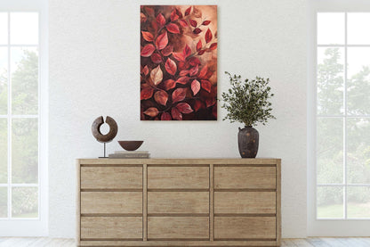 Leaves In Autumn, Red Burgundy Hues, Contemporary Leaves