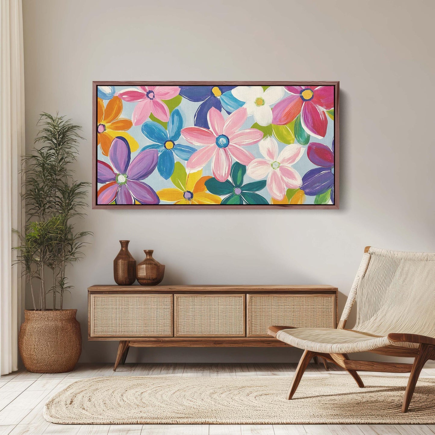 Painted Flowers, Wildflower Print, Scenic Painting Decor