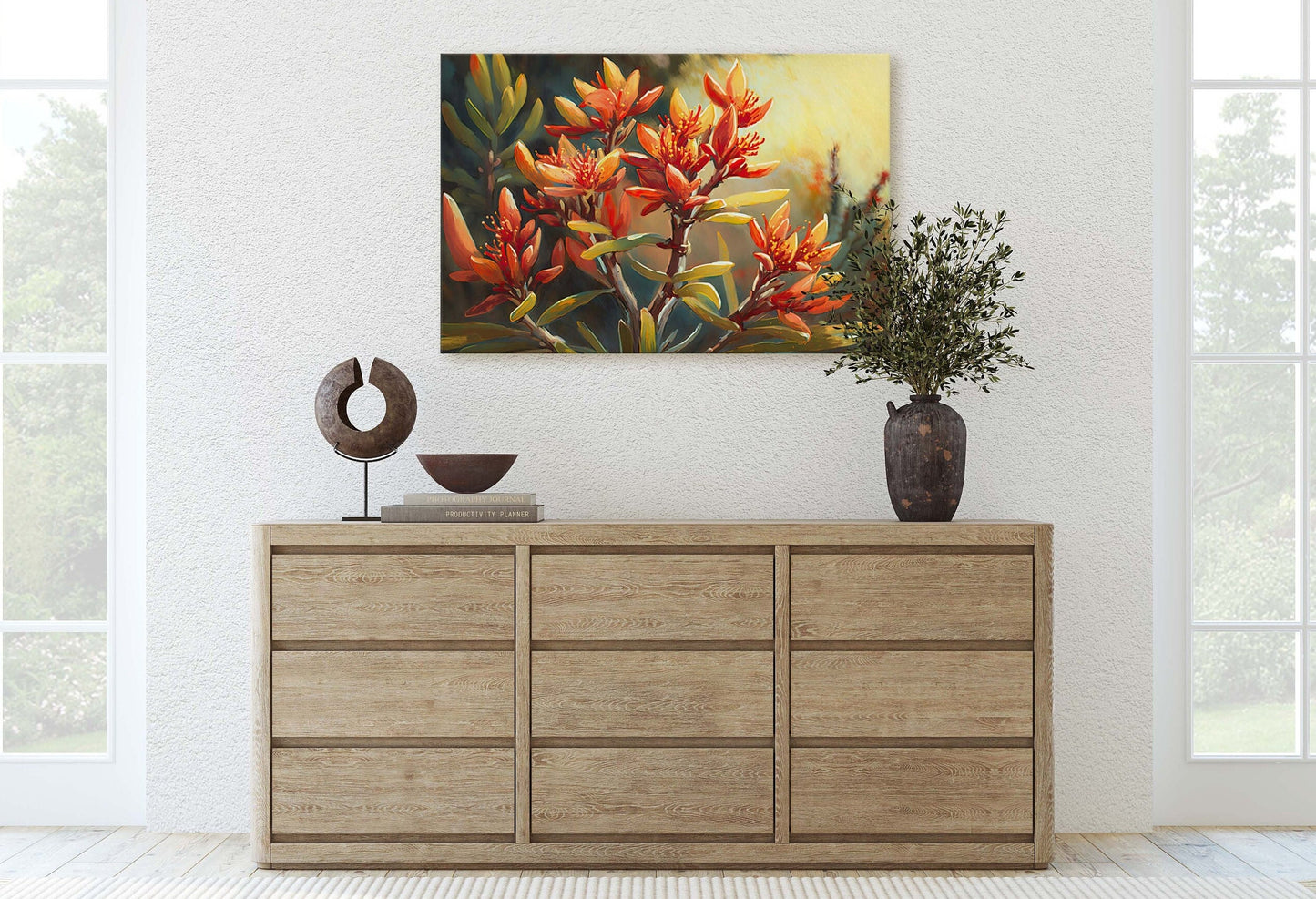 Kangaroo Paw, Anigozanthos, Colorful Flowers, Wild Flowers, Ready To Hang, Large Print, Landscape Painting, bloodwort, Australian Plant
