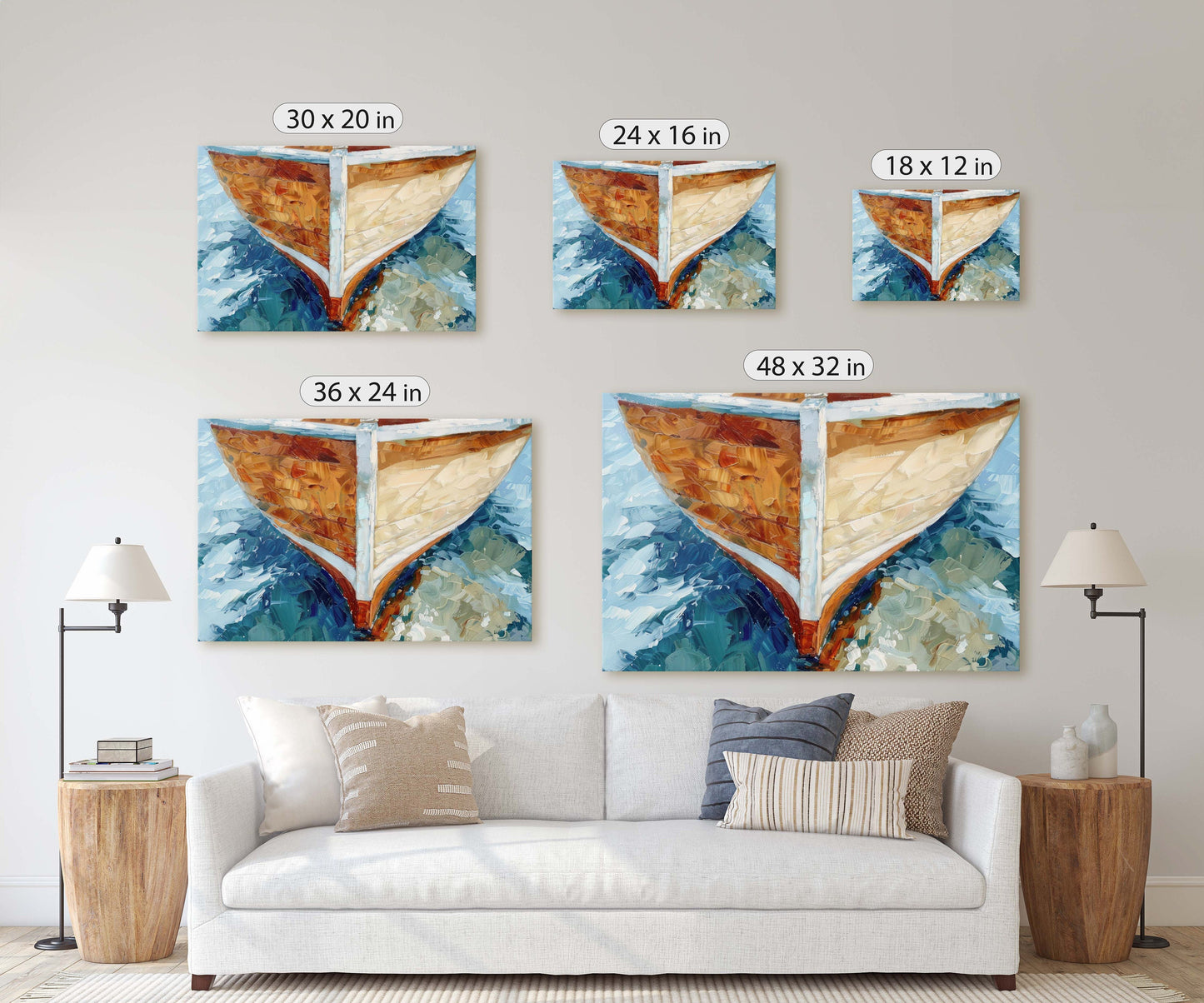 Brown Ship Art, Wooden Boat, Nautical Print, Ocean Painting, Sailing Art, Coastal Decor, Beach Art, Wooden Ship