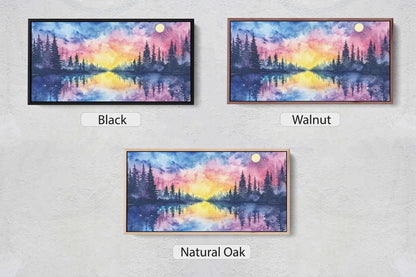 Mystical Lake, Pastel Colors, Watercolor, Ethereal Sky