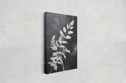 Black and White Floral, Botanical Art, Wildflower Decor, Farmhouse Print, Modern Art, Large Print, Framed Canvas