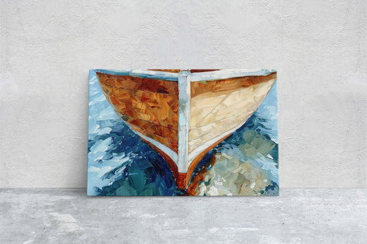 Brown Ship Art, Wooden Boat, Nautical Print, Ocean Painting, Sailing Art, Coastal Decor, Beach Art, Wooden Ship