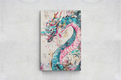 Japanese Dragon, ukiyo-e Print, Japanese Art, Vintage Retro