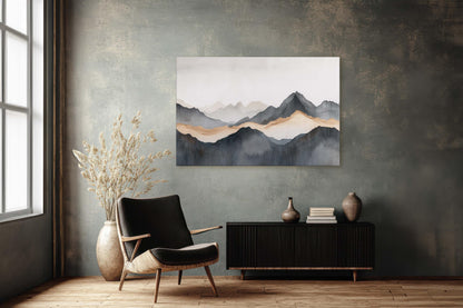 Foggy Mountain Art, Misty Mountains, Nature Painting, Contemporary Art