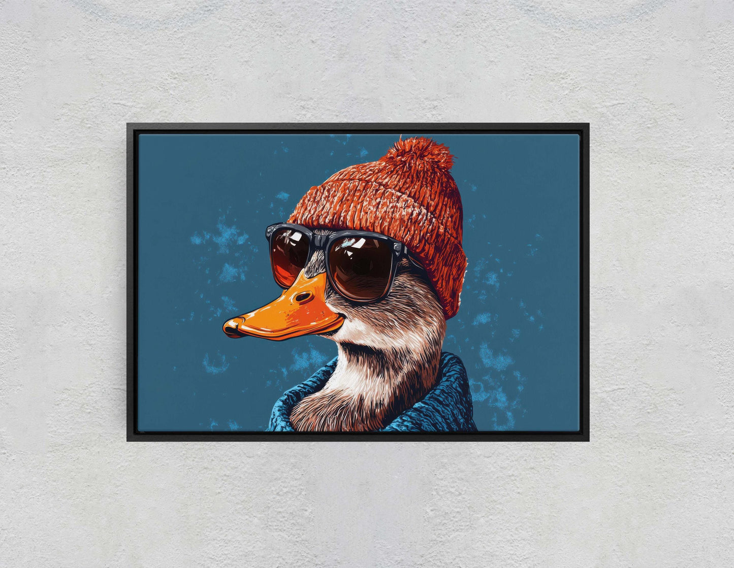 Hipster Duck, Pop Art, Modern Decor, Street Art, Animal Art, Unique Art, Kids Room, Boys Room, Girls Room