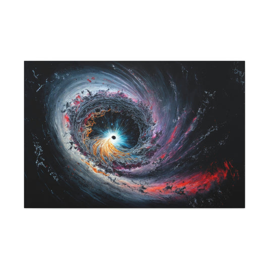 Black Hole Canvas Art Ready To Hang Large Print, Night Sky, Star Sky, Space Art, Watercolor, Oil Painting