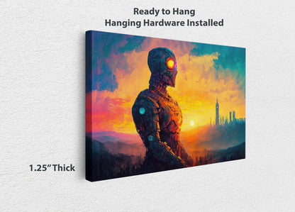 Retro Futuristic Robot Canvas Art Ready To Hang | Science Fiction | Sci-Fi | Fantasy