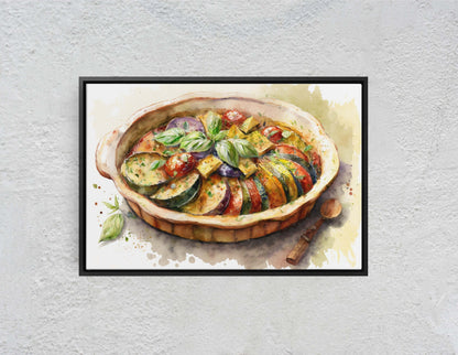 Ratatouille, Ready To Hang, Large Print, Watercolor Painting, Dining Room, Kitchen Art, Restaurant Art, Italian Food