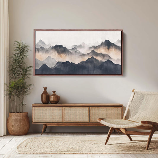 Misty Mountains, Foggy Landscape, Abstract Mountains, Contemporary Art