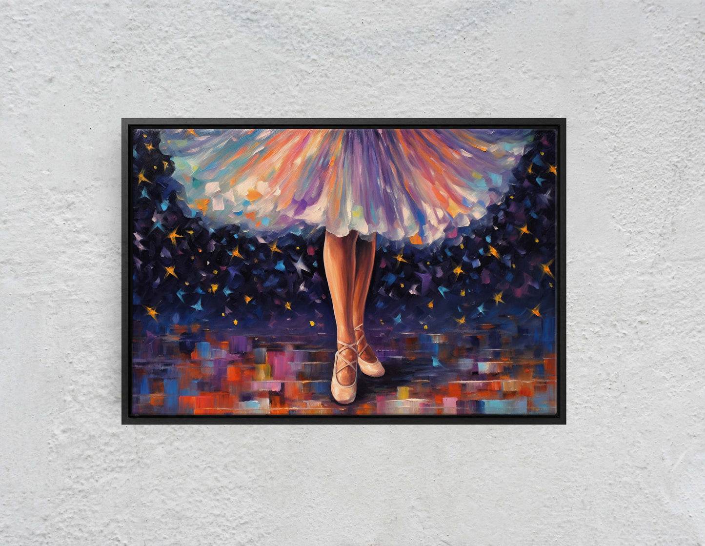 Ballerina on Canvas, Dancing Art, Dance Studio, Ballet Painting, Framed Canvas, Dancer, Classic Art, Contemporary Decor