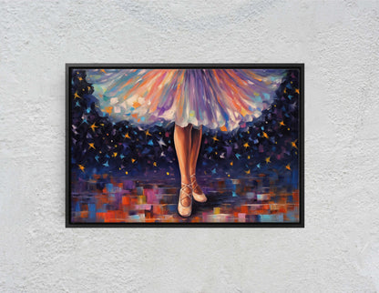 Ballerina on Canvas, Dancing Art, Dance Studio, Ballet Painting, Framed Canvas, Dancer, Classic Art, Contemporary Decor