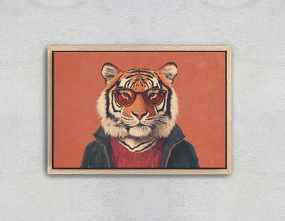 Hipster Tiger, Pop Art, Modern Decor, Street Art, Animal Art, Unique Art, Kids Room, Boys Room, Girls Room