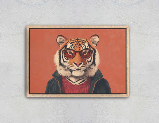 Hipster Tiger, Pop Art, Modern Decor, Street Art, Animal Art, Unique Art, Kids Room, Boys Room, Girls Room
