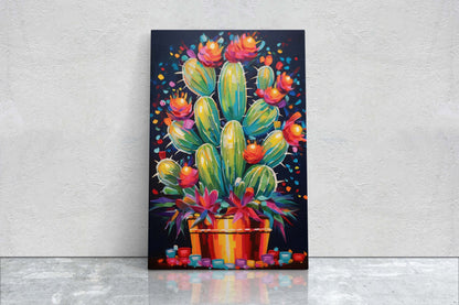 Colorful Cactus Painting, Southwest Decor, Desert Art, Southwestern, Framed Canvas, South West, Vibrant Painting