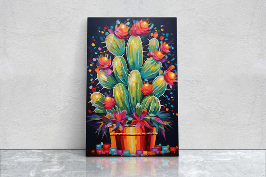 Colorful Cactus Painting, Southwest Decor, Desert Art, Southwestern, Framed Canvas, South West, Vibrant Painting