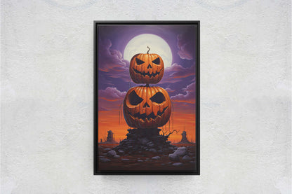 Jack-O-Lantern, Halloween Print, Spooky Fun, Moon Halloween, Creepy Crypt, Halloween Cemetery, Kid Friendly Scary, Pumpkin Patch